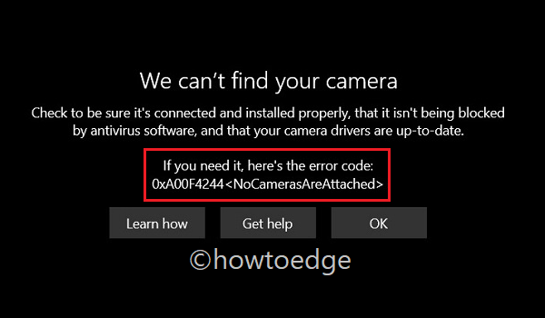 Camera Not attached in Windows 11