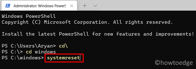 System Reset via PowerShell