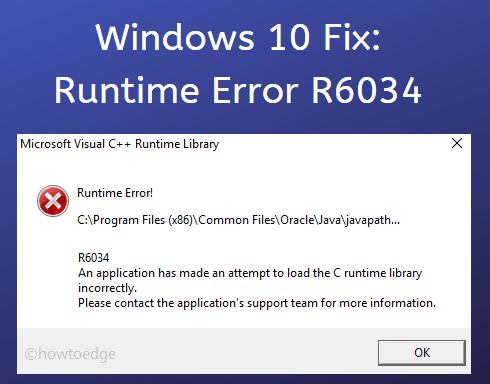 Runtime Error R6034