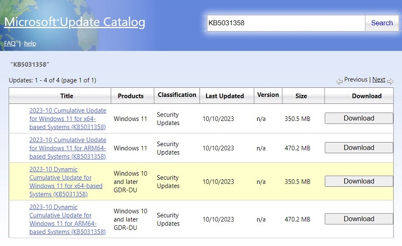 Windows 11 KB5031354 - Update Error 0x8024a22d