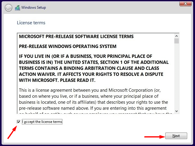 I accept Windows 10 23H2 License terms