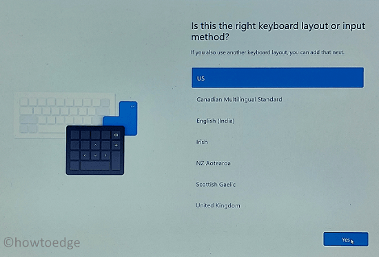 Windows 11 OOBE - Keyboard Setup