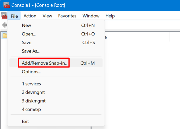 Add or Remove Snap-in