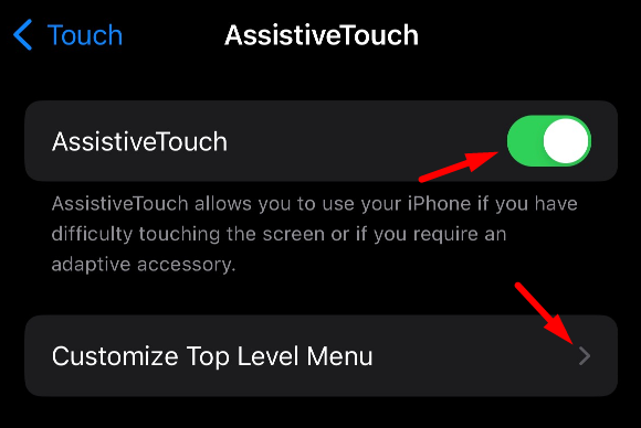 Customize Top Level Menu in AssistiveTouch