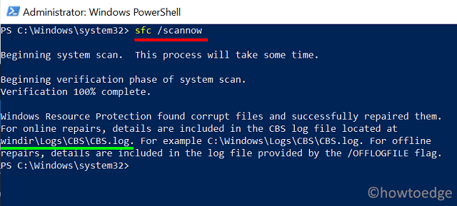 SFC using PowerShell - Error 0X800B0101