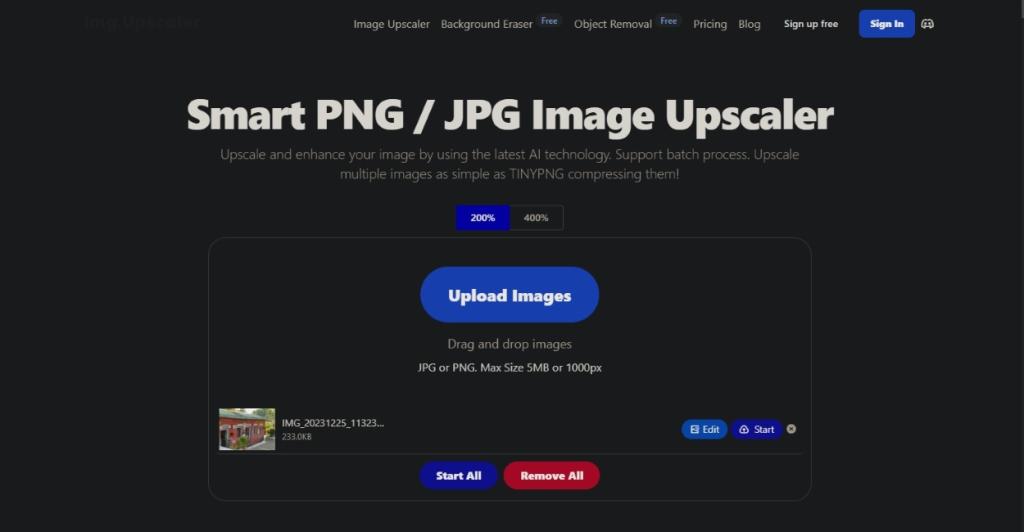 img upscaler web UI