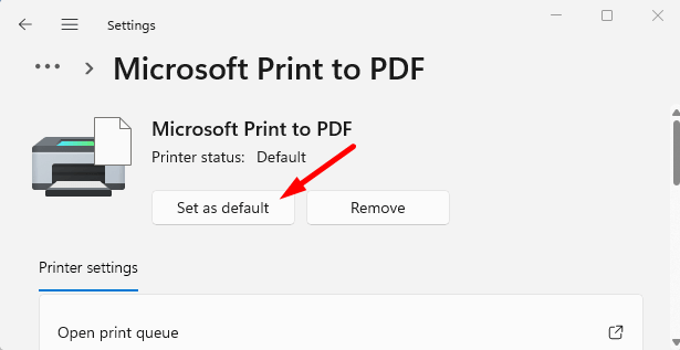 Set as default Printer