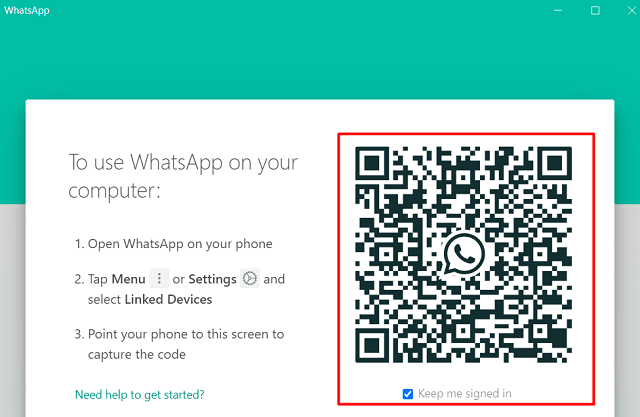 Whatsapp Desktop QR Code