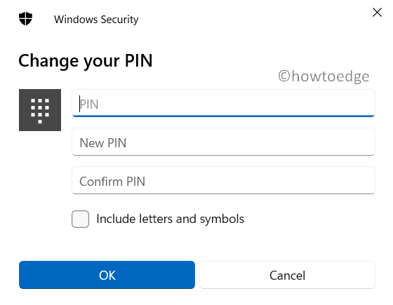 Change or update the previous Windows 11 PIN
