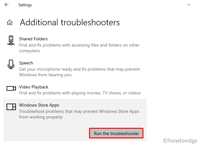 Store Apps Troubleshooter