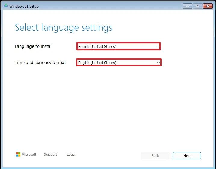 Windows 11 24H2 setup language option