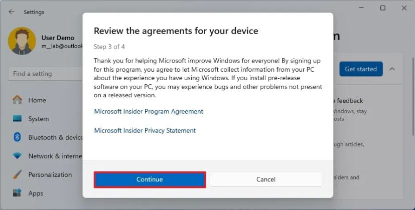 Windows 11 Insider program enrollment details