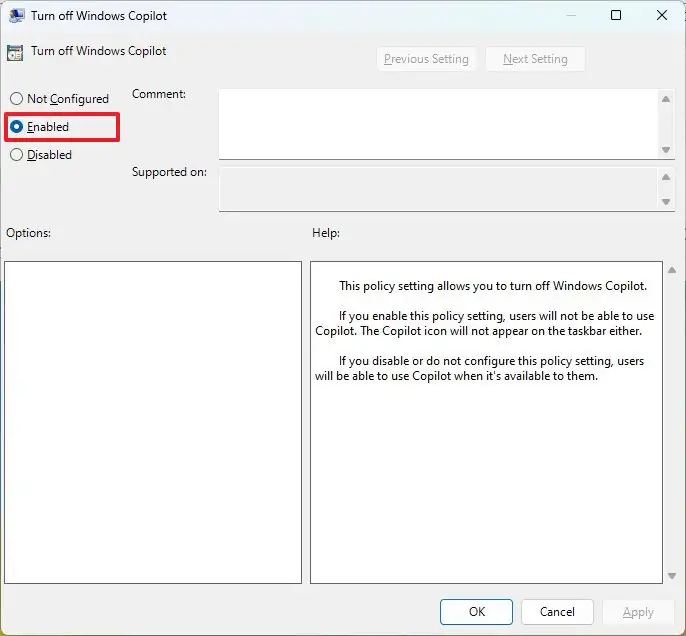 Group Policy disable Copilot