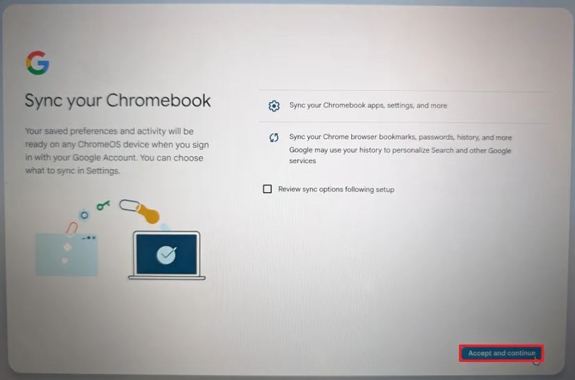 ChromeOS Flex review sync options