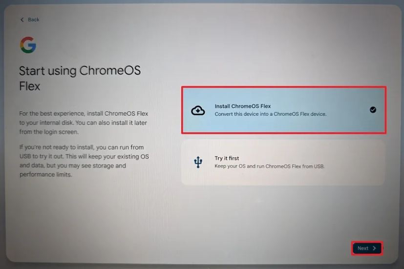 Install ChromeOS Flex