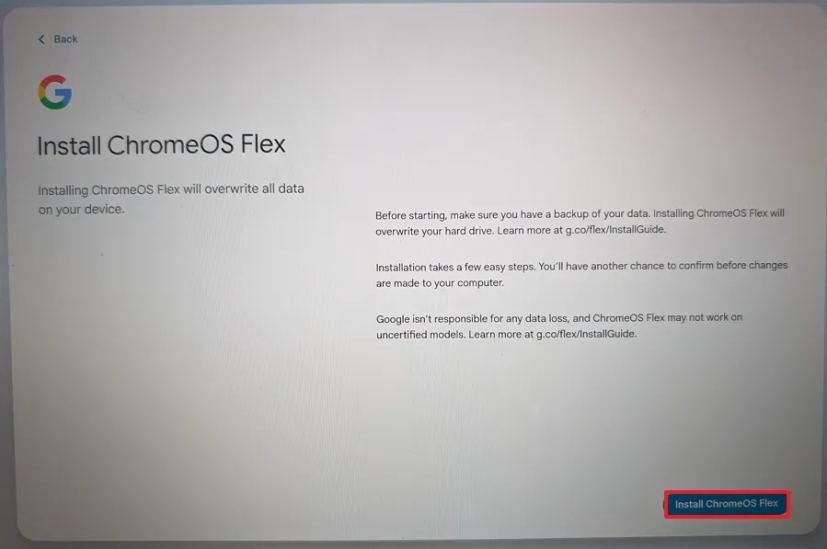 Before ChromeOS Flex details