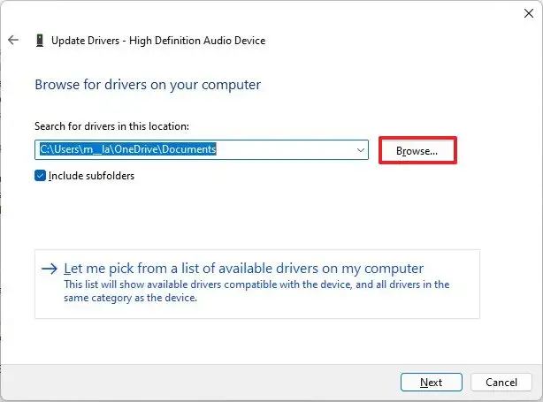 Device Manager driver location