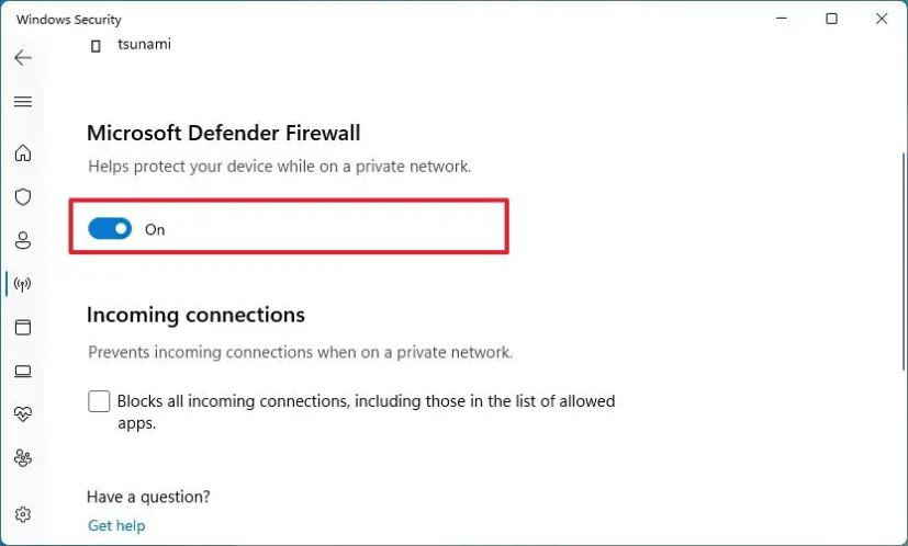 Windows 11 enable firewall