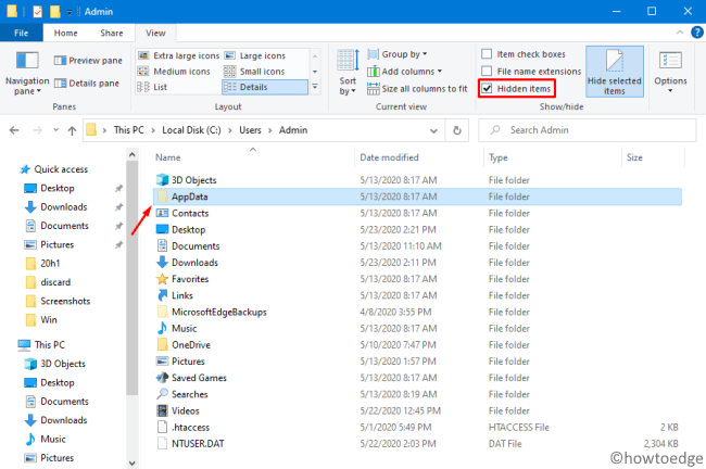 View Hidden Files and Folders on Explorer
