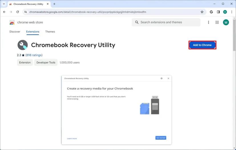 Install Chromebook Recovery Utility
