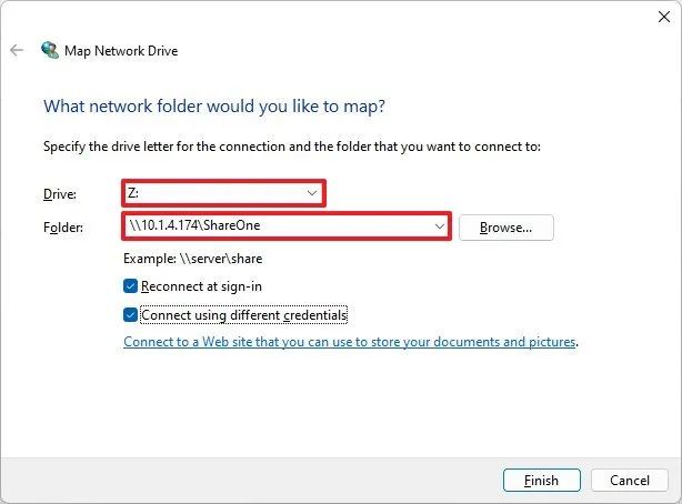 Windows 11 map network drive
