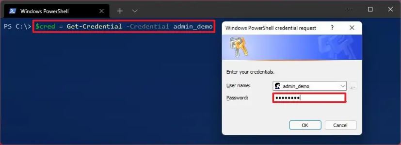 PowerShell store password in variable