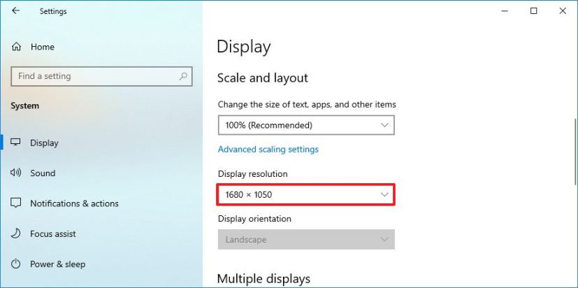 Windows 10 change resolution