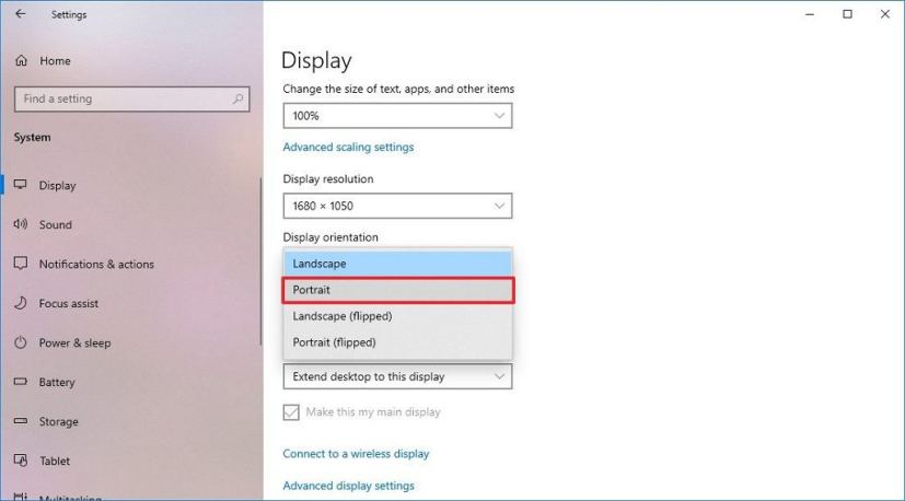 Windows 10 change orientation