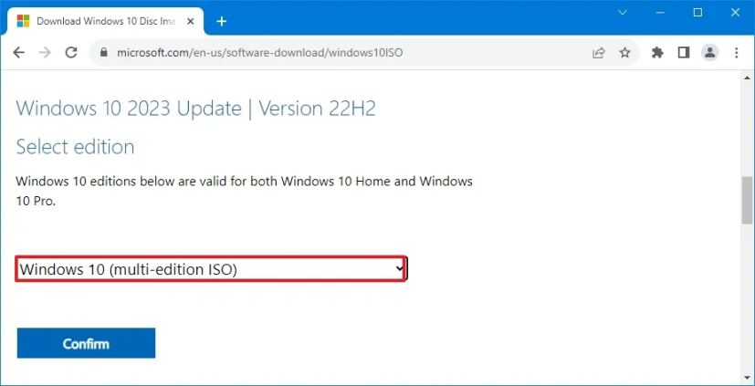 Chrome download Windows 10 ISO 