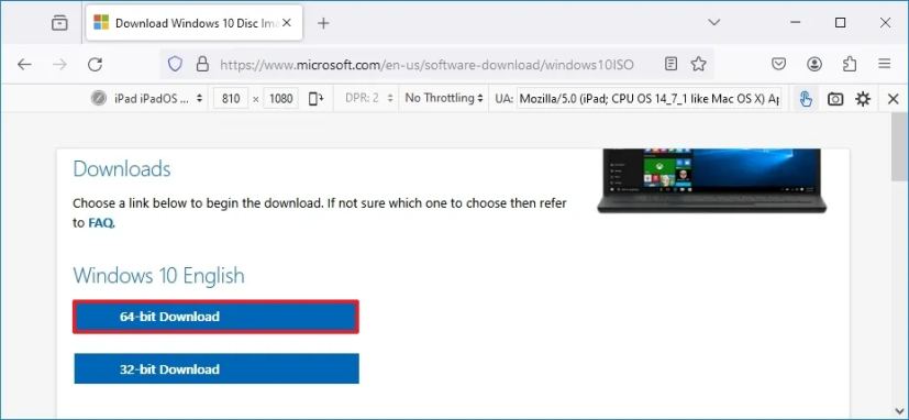 Firefox download Windows 10 ISO