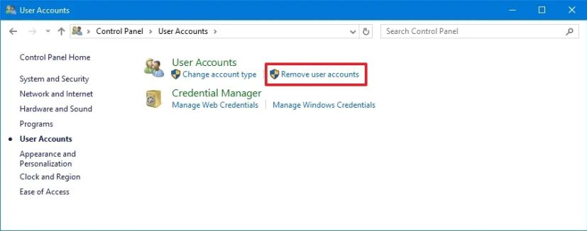 Remove user accounts