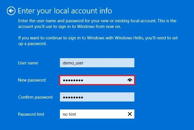 Windows 11 create local account