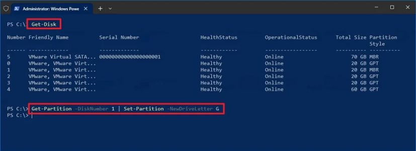 Change drive letter using PowerShell