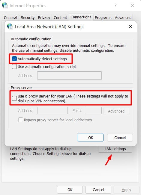 Disable Proxy Setting in Windows 11