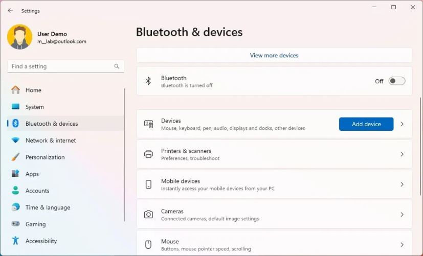 Windows 11 disable Bluetooth