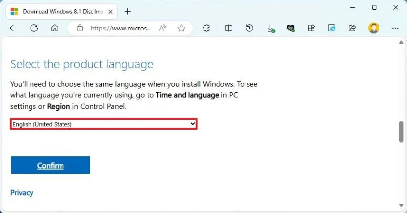 Windows 8.1 ISO language