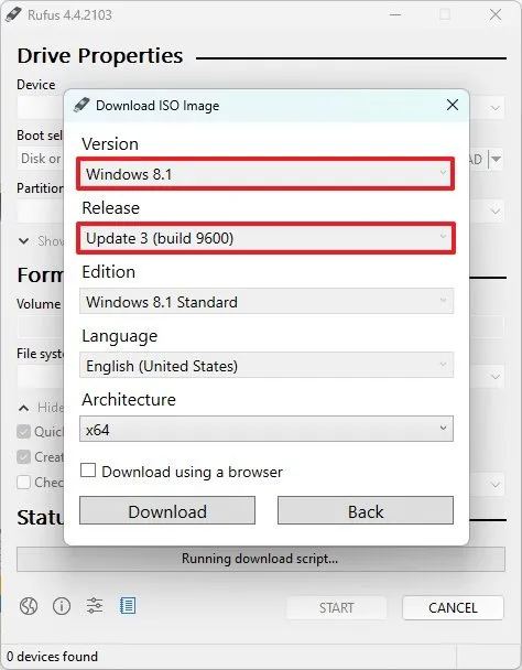Rufus Windows 8.1 ISO download