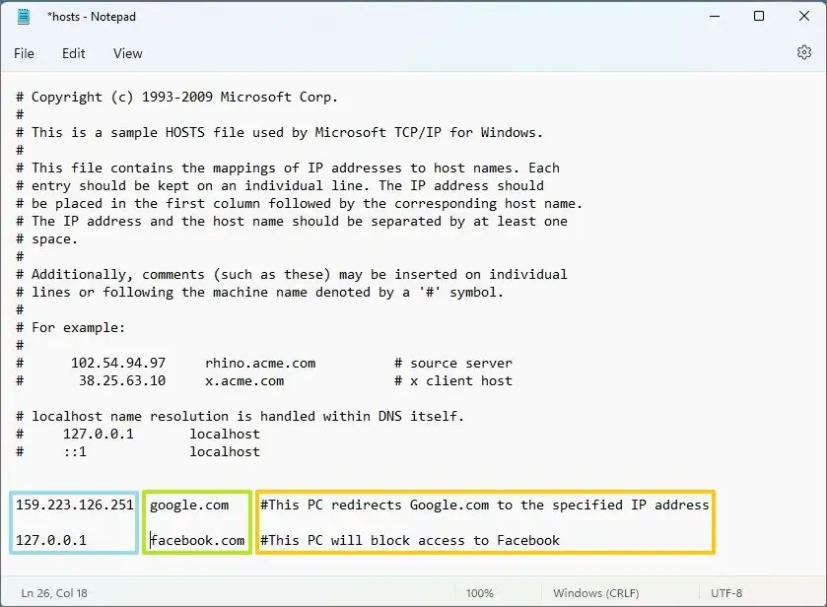 Windows 11 edit hosts file