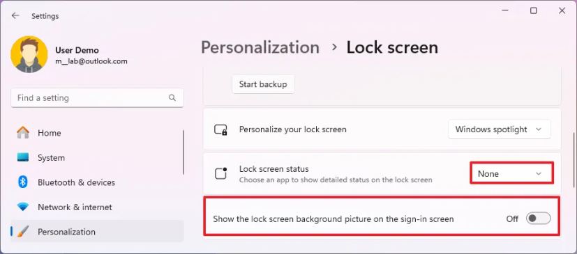 Lock screen disable weather and other promotions