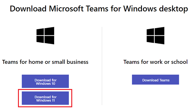Download Teams for Windows 11