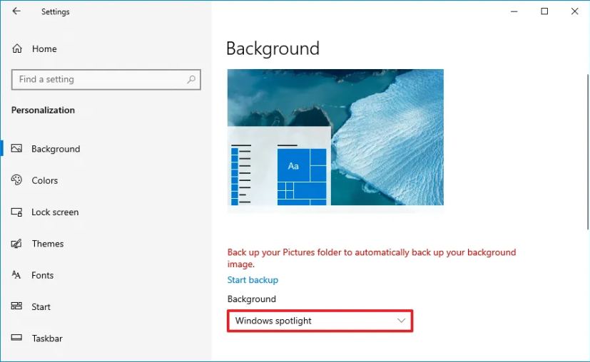 Windows 10 enable Spotlight desktop