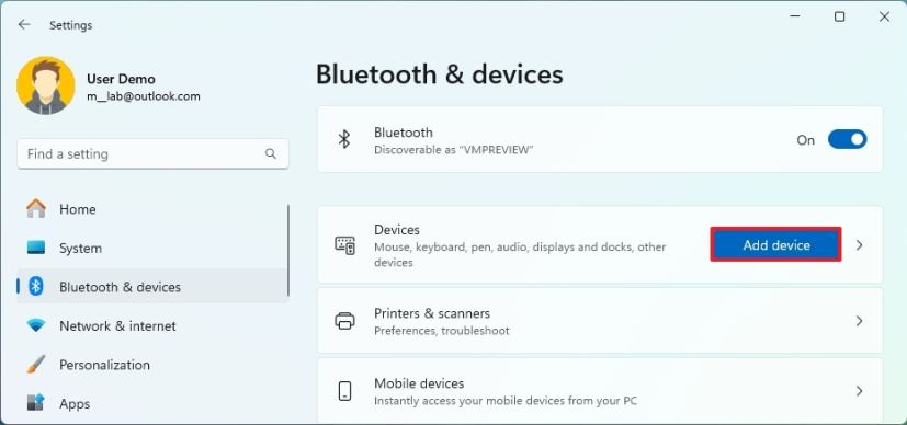 Bluetooth add new device
