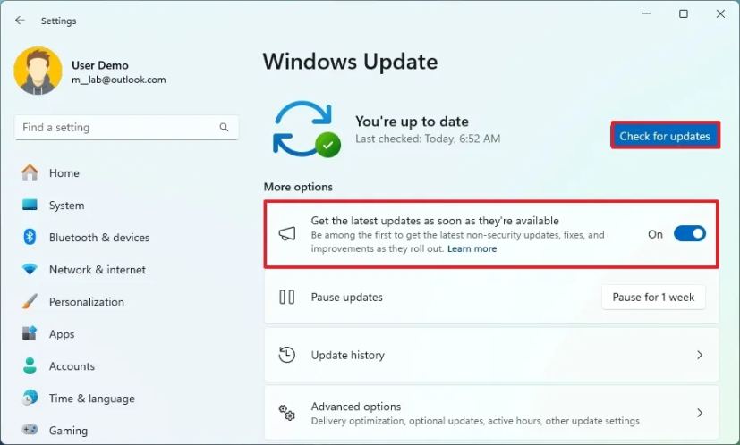 Windows 11 check and install updates