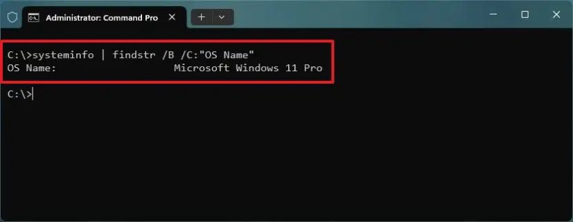 Check Windows 11 edition with Command Prompt